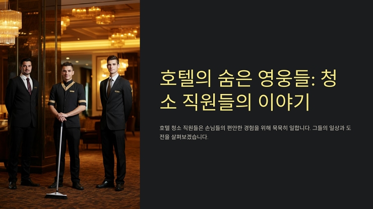 호텔 청소 직원의 일상과 도전 인터뷰로 알아보는 비하인드 스토리